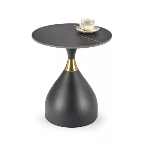 SCALITA dohányzóasztal, fekete márvány / fekete / arany