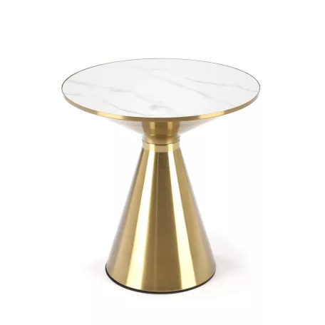 TRIBECA dohányzóasztal, fehér márvány / arany