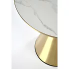 TRIBECA dohányzóasztal, fehér márvány / arany