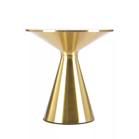 TRIBECA dohányzóasztal, fehér márvány / arany