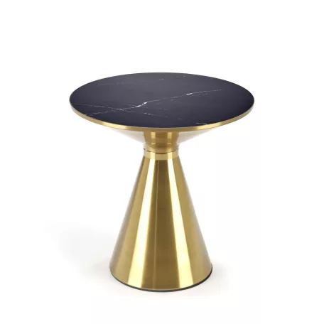 TRIBECA dohányzóasztal, fekete márvány / arany