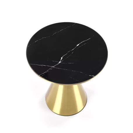 TRIBECA dohányzóasztal, fekete márvány / arany