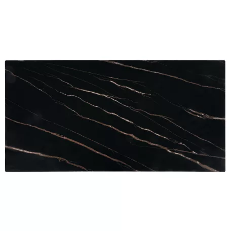 RAMONA dohányzóasztal, fekete márvány / dió