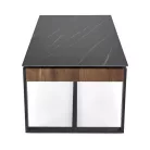 RAMONA dohányzóasztal, fekete márvány / dió