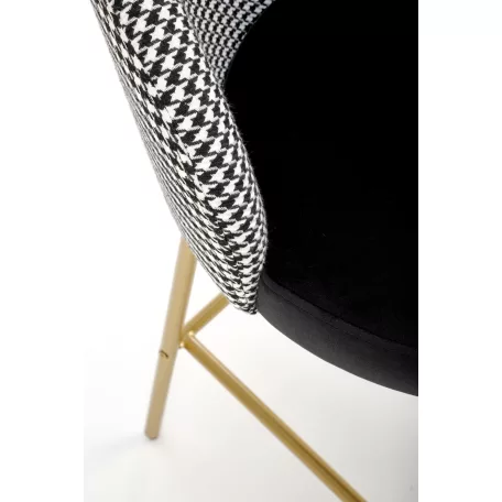 H113 bárszék, fekete/fehér