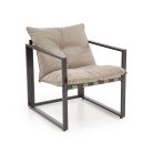 SHARK kerti garnitúra (kanapé + 2 szék + dohányzóasztal), fekete / cappuccino