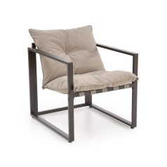   SHARK kerti garnitúra (kanapé + 2 szék + dohányzóasztal), fekete / cappuccino