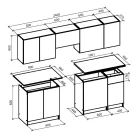 TATIANA 240 konyhablokk, szín: előlap - dió/kasmír, test - sonoma tölgy
