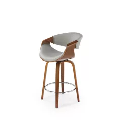 H123 bárszék, szürke / dió