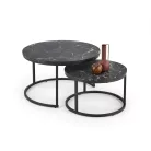 JAVA asztal készlet, fekete márvány / fekete