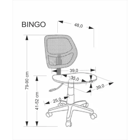 Bingo ifjúsági forgószék – fekete