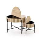 DANTE két darabos dohányzóasztal szett, szín: natúr/fekete