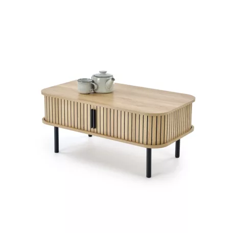 ANGELINA dohányzóasztal, szín: natúr/fekete