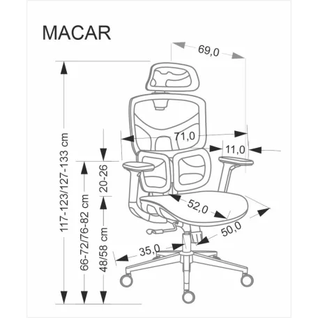 Macar forgószék – fekete