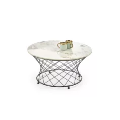 ALESSIA dohányzóasztal, szín: bézs márvány/fekete