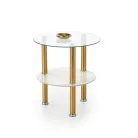 DUCAT S dohányzóasztal, szín: fehér márvány/átlátszó/arany