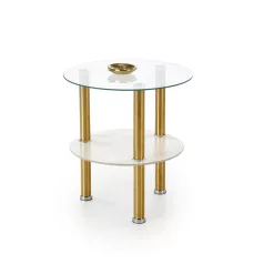   DUCAT S dohányzóasztal, szín: fehér márvány/átlátszó/arany