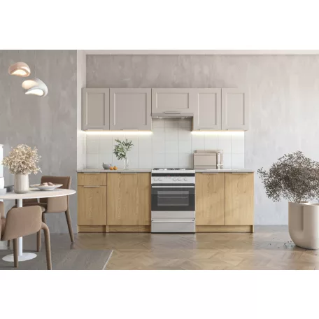 WENDY 240 blokk konyha, korpusz cremona tölgy/kasmír, front: cremona tölgy/kasmír