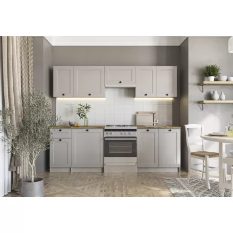 VIVIAN 240 blokk konyha, korpusz: kasmír, front: kasmír