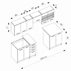 Amanda 1 konyha, 260 fahéj akác