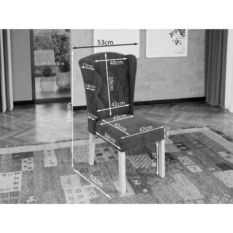 Atena szék, Havana 10 szövettel, fehér lábakkal