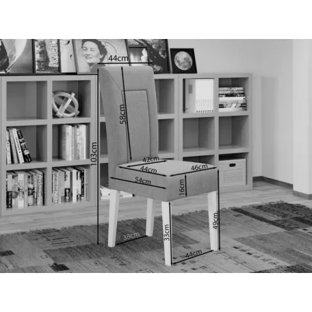 Lima szék, Vardo 43 szövettel, fekete lábakkal