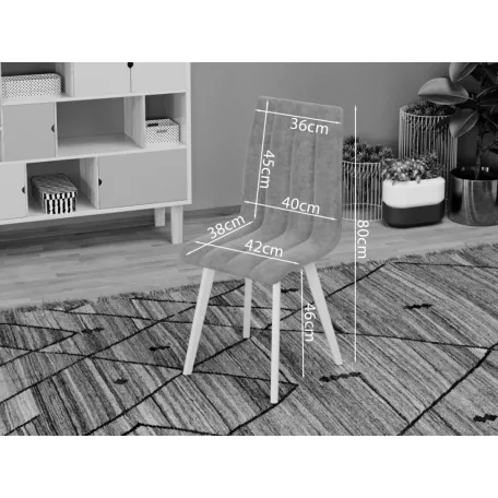 Karma szék, Havana 19 szövettel, fehér lábakkal