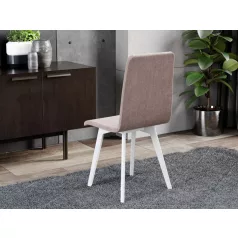Rosa szék, Rino 6 szövettel, fehér lábakkal