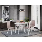 Rosa szék, Rino 6 szövettel, fehér lábakkal