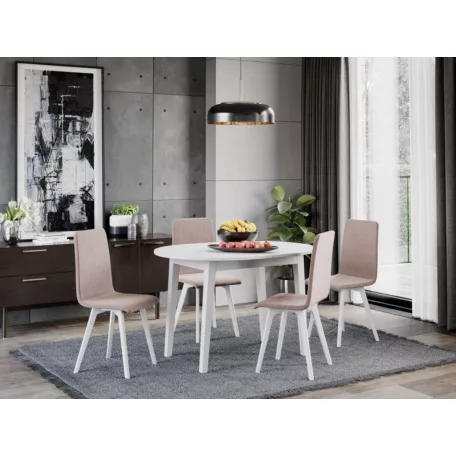 Rosa szék, Rino 6 szövettel, fehér lábakkal