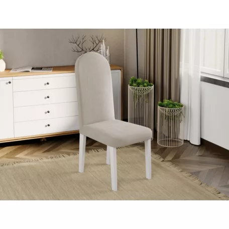 Grand szék, krém színben, fehér lábakkal