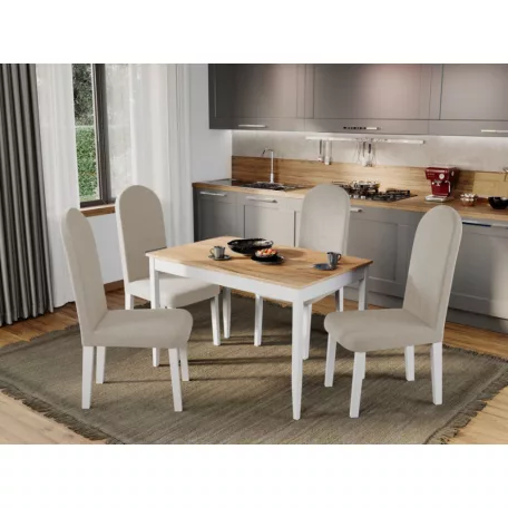 Grand szék, krém színben, fehér lábakkal