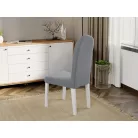 Grand szék, világosszürke színben, fehér lábakkal