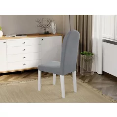 Grand szék, világosszürke színben, fehér lábakkal