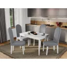 Grand szék, világosszürke színben, fehér lábakkal