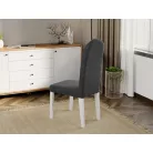 Grand szék, sötétszürke színben, fehér lábakkal