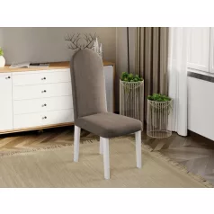 Grand szék, barna színben, fehér lábakkal