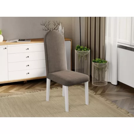 Grand szék, barna színben, fehér lábakkal