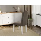 Grand szék, barna színben, fehér lábakkal