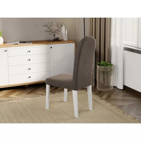 Grand szék, barna színben, fehér lábakkal