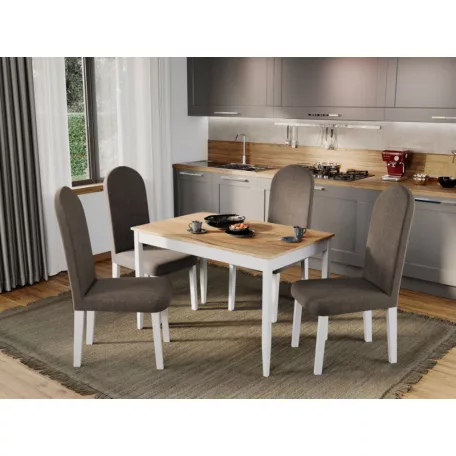 Grand szék, barna színben, fehér lábakkal