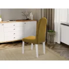 Grand szék, mustár sárga színben, fehér lábakkal