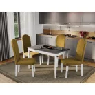 Grand szék, mustár sárga színben, fehér lábakkal