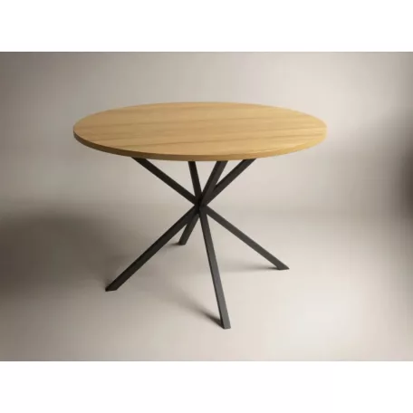Spira kerekasztal, étkezőasztal fahatású asztallappal