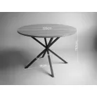 Spira kerekasztal, étkezőasztal fahatású asztallappal