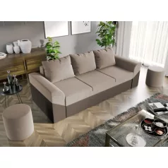 Cali kanapé bézs szövet/barna bőr színben