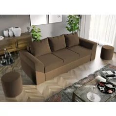 Cali kanapé barna szövet/capuccino bőr színben
