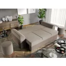 Cali kanapé bézs bársony/capuccino bordázott színben
