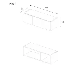 Pino 1 magasító 120 cm fehér színben