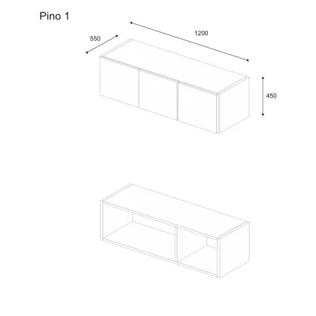 Pino 1 magasító 120 cm fehér színben
